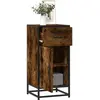 Image de Buffet Chêne Fumé 35,5x35x76 Cm Bois D'ingénierie Et Métal Vidaxl