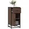 Image de Buffet Chêne Marron 35,5x35x76 Cm Bois D'ingénierie Et Métal Vidaxl