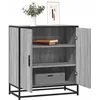 Image de vidaXL Buffet sonoma gris 68x35x76 cm bois dingénierie et métal armoire de rangement meuble dentrée meuble dappoint 848967
