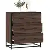 Image de Buffet Chêne Marron 68x35x76 Cm Bois D'ingénierie Et Métal Vidaxl