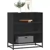 Image de Buffet Noir 68x35x76 Cm Bois D'ingénierie Et Métal Vidaxl