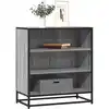 Image de Buffet Sonoma Gris 68x35x76 Cm Bois D'ingénierie Et Métal Vidaxl