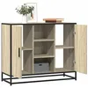 Image de vidaXL Buffet chêne sonoma 92x35x76 cm bois dingénierie armoire de rangement meuble dentrée meuble dappoint meuble de 849015
