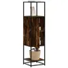 Image de vidaXL Buffet haut chêne fumé 355x35x139 cm bois dingénierie métal armoire latérale armoire de rangement haute vitrine 849036