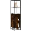 Image de Buffet Haut Chêne Fumé 35,5x35x139 Cm Bois D'ingénierie Métal Vidaxl