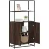 Image de Buffet Haut Chêne Marron 68x35x139 Cm Bois D'ingénierie Métal Vidaxl