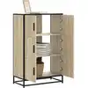 Image de Buffet Haut Chêne Sonoma 68x35x106,5 Cm Bois Ingénierie Métal Vidaxl
