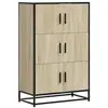 Image de Vidaxl buffet haut chêne sonoma 68x35x106,5 cm bois ingénierie métal
