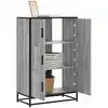 Image de Buffet Haut Sonoma Gris 68x35x106,5 Cm Bois Ingénierie Et Métal Vidaxl