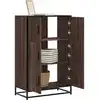 Image de Buffet Haut Chêne Marron 68x35x106,5 Cm Bois Ingénierie Métal Vidaxl