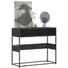 Image de Table console noir 90x35x80 cm bois d ingénierie