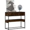 Image de Table Console Chêne Fumé 90x35x80 Cm Bois D'ingénierie Vidaxl