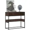 Image de Table console chêne marron 90x35x80 cm bois d ingénierie