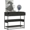 Image de Table Console Noir 90x35x80 Cm Bois D'ingénierie Vidaxl
