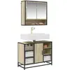 Image de Meuble De Salle De Bain Avec Lavabo Chêne Sonoma 80 X 33 X 60 Cm Bois Vidaxl