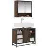 Image de Armoire Lavabo De Salle De Bain Chêne Marron Bois D'ingénierie Vidaxl