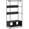 Image de Armoire Noir 90x50x180 Cm Bois D’ingénierie Vidaxl