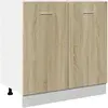 Image de Meuble Bas "lyon" Chêne Sonoma 80 X 46 X 81,5 Cm Bois D'ingénierie Vidaxl