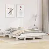 Image de Cadre De Lit Sans Matelas Blanc 140x200 Cm Bois De Pin Massif Vidaxl