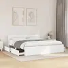 Image de Cadre De Lit Avec Tête De Lit Sans Matelas Blanc 200x200 Cm Vidaxl