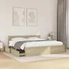 Image de vidaXL Cadre de lit avec tête de lit chêne sonoma 200x200 cm meubles de chambre à coucher lit double sommier lit cadre 3295536