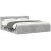 Image de Cadre De Lit Tête De Lit Sans Matelas Gris Béton 200x200 Cm Vidaxl