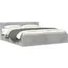 Image de Vidaxl cadre de lit tête de lit sans matelas gris béton 200x200 cm