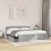 Image de Cadre De Lit Avec Tête De Lit Sans Matelas Gris Béton 180x200cm Vidaxl