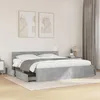 Image de vidaXL Cadre de lit avec tête de lit gris béton 180x200 cm meubles de chambre à coucher lit double sommier lit cadre de