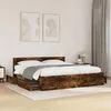 Image de vidaXL Cadre de lit avec tête de lit chêne fumé 180x200 cm meubles de chambre à coucher lit double sommier lit cadre de