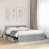Image de vidaXL Cadre de lit avec tête de lit sonoma gris 160x200 cm meubles de chambre à coucher lit double sommier lit cadre 3295553