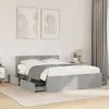 Image de Cadre De Lit Et Tête De Lit Sans Matelas Gris Béton 120x200 Cm Vidaxl