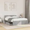 Image de vidaXL Cadre de lit et tête de lit sans matelas gris béton 120x200 cm 3295572