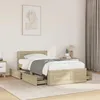 Image de vidaXL Cadre de lit avec tête de lit chêne sonoma 90x200 cm meuble de chambre à coucher lit simple sommier lit cadre de