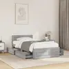 Image de Cadre De Lit Et Tête De Lit Sans Matelas Gris Béton 90x200 Cm Vidaxl