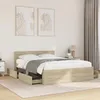 Image de vidaXL Cadre de lit et tête de lit sans matelas chêne sonoma 135x190cm 3295599