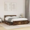 Image de Cadre De Lit Et Tête De Lit Sans Matelas Chêne Fumé 120x190 Cm Vidaxl