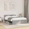 Image de vidaXL Cadre de lit avec tête de lit sonoma gris 120x190 cm meubles de chambre à coucher lit double sommier lit cadre 3295609
