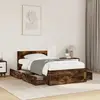 Image de Cadre De Lit Avec Tête De Lit Sans Matelas Chêne Fumé 75x190 Cm Vidaxl