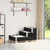 Image de Lit Surélevé À 3 Niveaux Noir 120x80 Cm Bois De Pin Massif Vidaxl