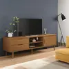 Image de Meuble Tv Molde Marron 158x40x49 Cm Bois De Pin Massif Vidaxl