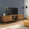 Image de vidaXL Meuble TV MOLDE Marron 158x40x49 cm Bois de pin massif 4013412