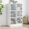 Image de Buffet Haut Avec Portes Blanc 68x37x109 Cm Bois D'ingénierie Vidaxl
