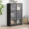 Image de Buffet Haut Avec Portes Noir 68x37x109 Cm Bois D'ingénierie Vidaxl