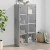Image de Buffet Haut Avec Portes Gris Béton 68x37x142 Cm Bois Ingénierie Vidaxl