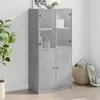 Image de Buffet Haut Avec Portes Gris Béton 68x37x142 Cm Bois Ingénierie Vidaxl