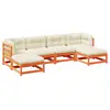 Image de Vidaxl salon de jardin 6 pcs avec coussins marron bois pin massif