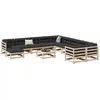 Image de vidaXL Salon de jardin 12 pcs bois de pin massif ensemble de canapés dextérieur ensemble de canapés de jardin canapé 3299651