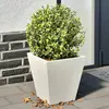 Image de Jardinières 2 Pcs Blanc 30x30x30 Cm Acier Vidaxl
