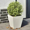 Image de vidaXL Jardinières 2 pcs blanc 30x30x30 cm acier jardinière dextérieur boîte à fleurs boîte de jardin jardinière de 851041